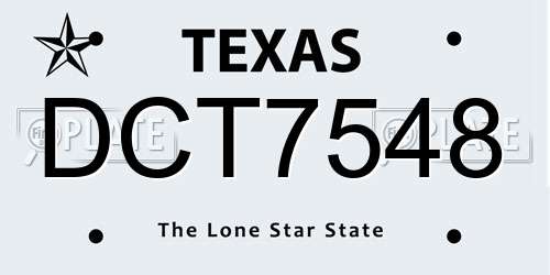 DCT7548 Texas License Plate