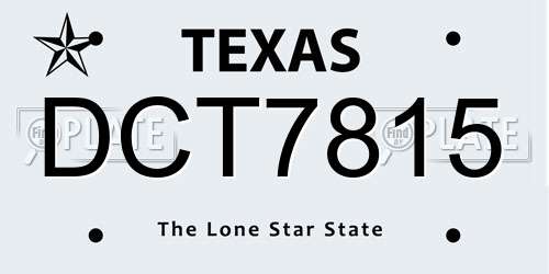 DCT7815 Texas License Plate