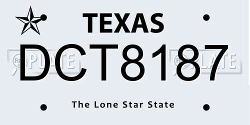 DCT8187 Texas License Plate