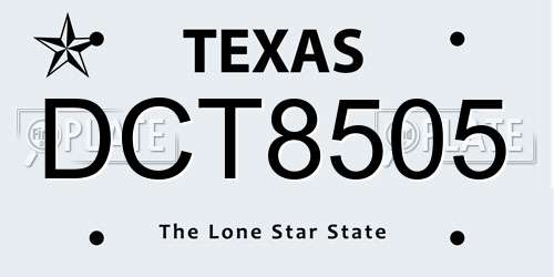 DCT8505 Texas License Plate