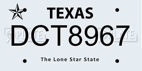 DCT8967 Texas License Plate