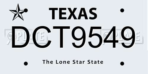 DCT9549 Texas License Plate