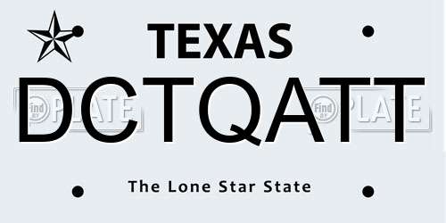 DCTQATT Texas License Plate