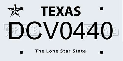 DCV0440 Texas License Plate