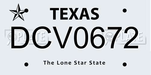 DCV0672 Texas License Plate