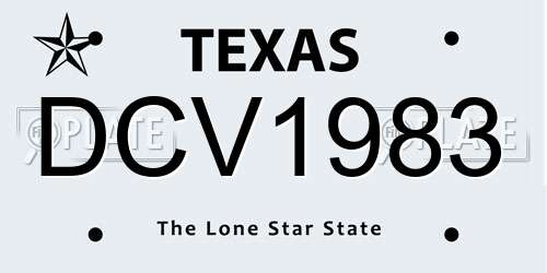 DCV1983 Texas License Plate