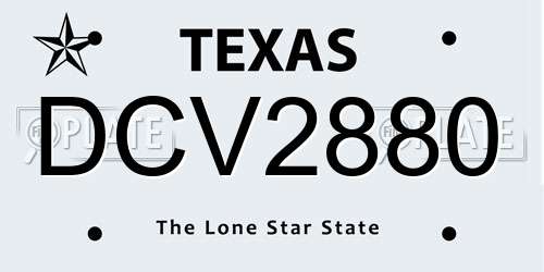 DCV2880 Texas License Plate