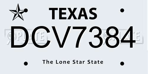 DCV7384 Texas License Plate