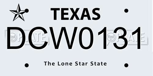 DCW0131 Texas License Plate