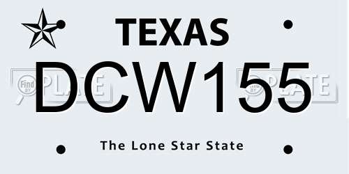 DCW155 Texas License Plate