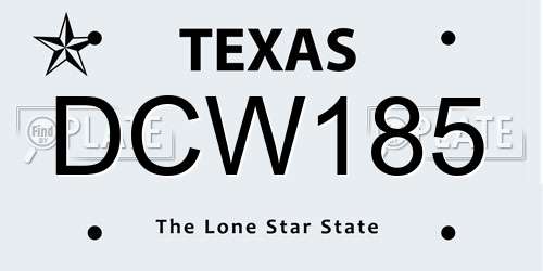 DCW185 Texas License Plate