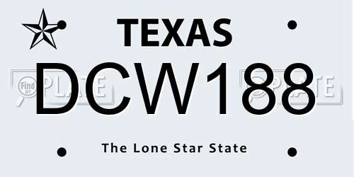 DCW188 Texas License Plate