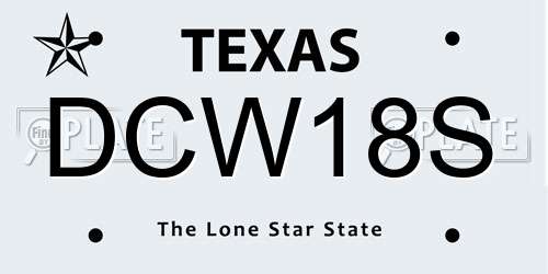 DCW18S Texas License Plate