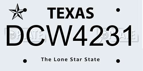 DCW4231 Texas License Plate