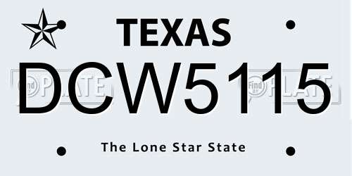 DCW5115 Texas License Plate