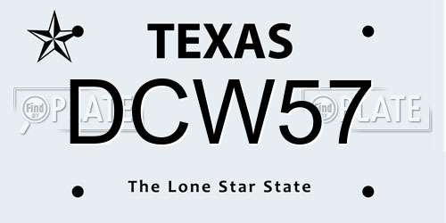 DCW57 Texas License Plate