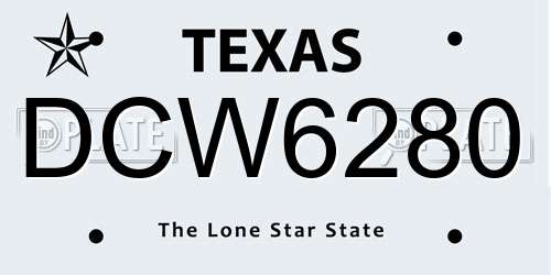 DCW6280 Texas License Plate