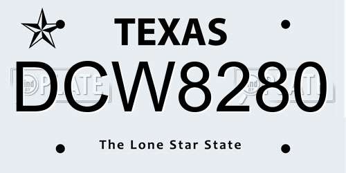 DCW8280 Texas License Plate