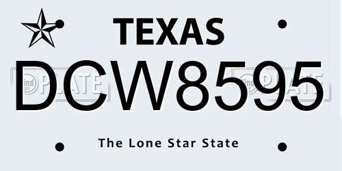 DCW8595 Texas License Plate