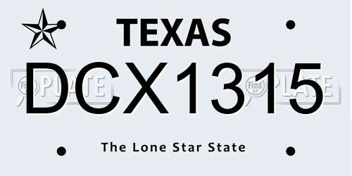 DCX1315 Texas License Plate