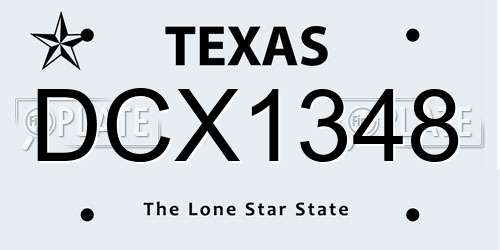 DCX1348 Texas License Plate