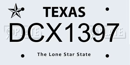DCX1397 Texas License Plate