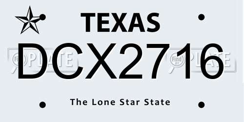 DCX2716 Texas License Plate