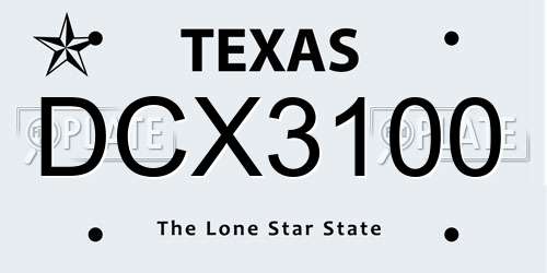 DCX3100 Texas License Plate