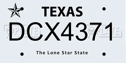 DCX4371 Texas License Plate