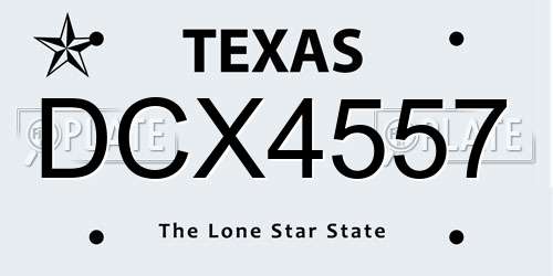 DCX4557 Texas License Plate