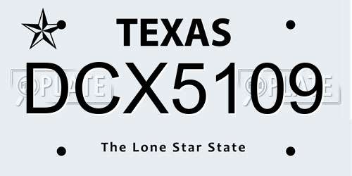DCX5109 Texas License Plate