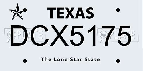 DCX5175 Texas License Plate