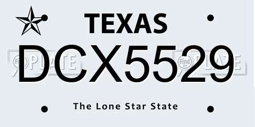 DCX5529 Texas License Plate