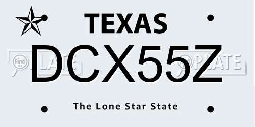 DCX55Z Texas License Plate