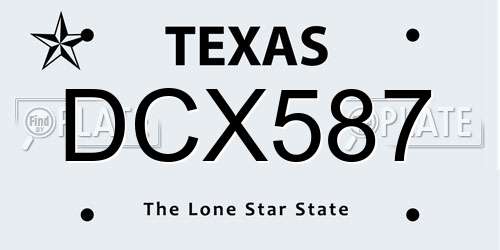 DCX587 Texas License Plate