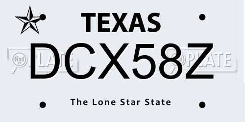 DCX58Z Texas License Plate