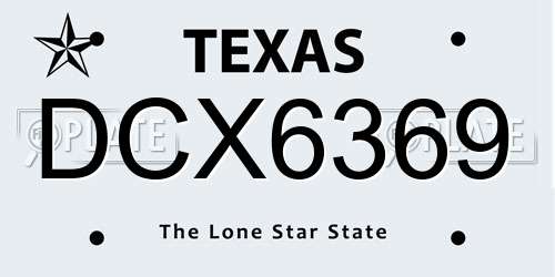 DCX6369 Texas License Plate