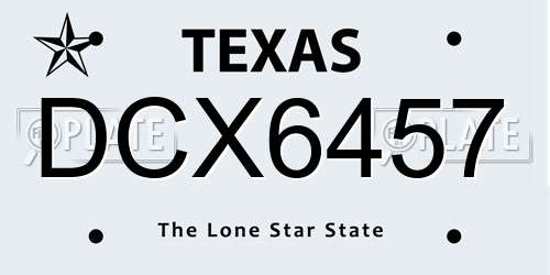 DCX6457 Texas License Plate