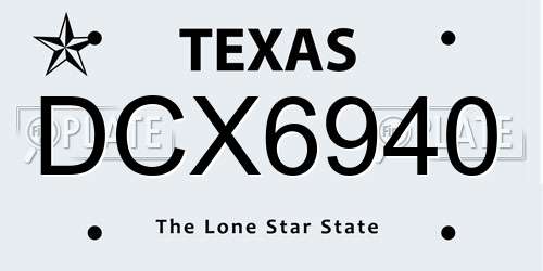 DCX6940 Texas License Plate
