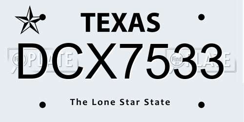 DCX7533 Texas License Plate