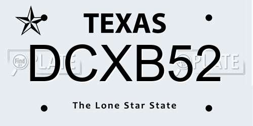 DCXB52 Texas License Plate