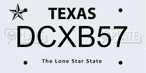 DCXB57 Texas License Plate