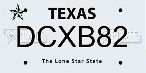 DCXB82 Texas License Plate