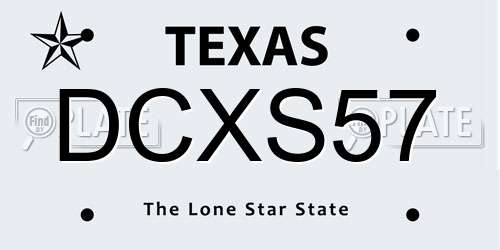 DCXS57 Texas License Plate