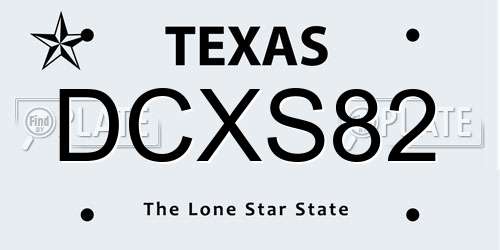 DCXS82 Texas License Plate