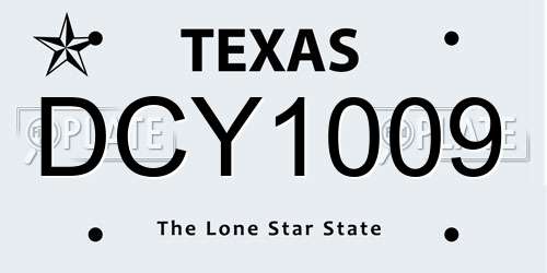 DCY1009 Texas License Plate