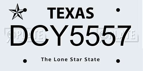 DCY5557 Texas License Plate