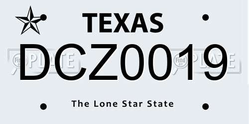 DCZ0019 Texas License Plate