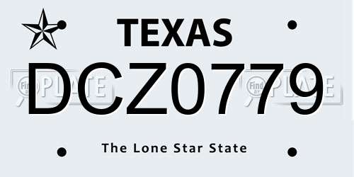 DCZ0779 Texas License Plate