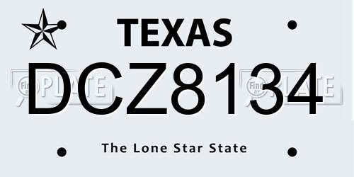 DCZ8134 Texas License Plate